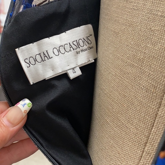 Social occasion by Mon Cheri V-Neck floral long sleeves dress - Picture 9 of 12